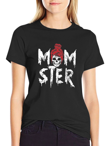 Momster Skeleton Graphic T-Shirt - Trendy Halloween Tee