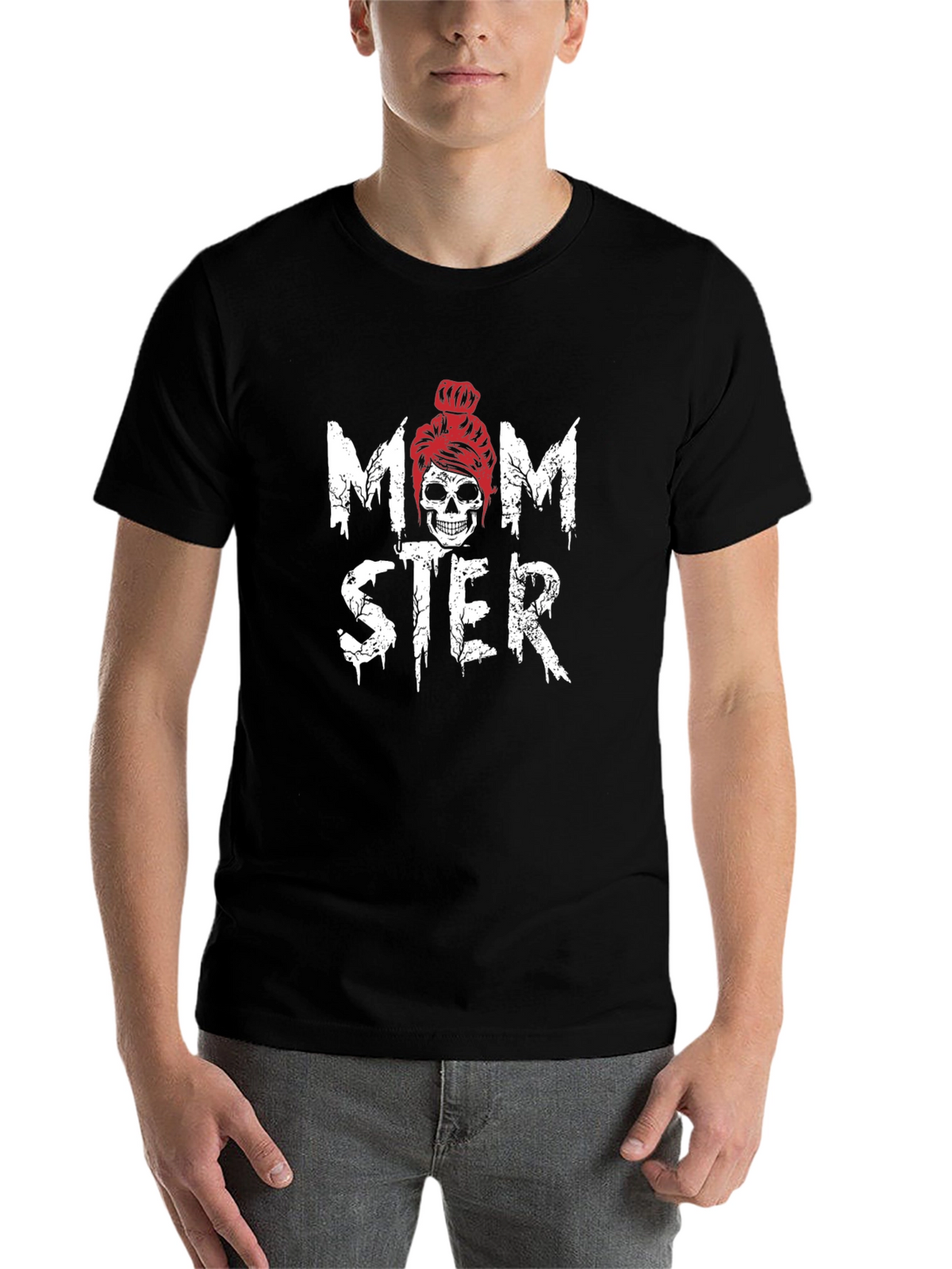 Momster Skeleton Graphic T-Shirt - Trendy Halloween Tee