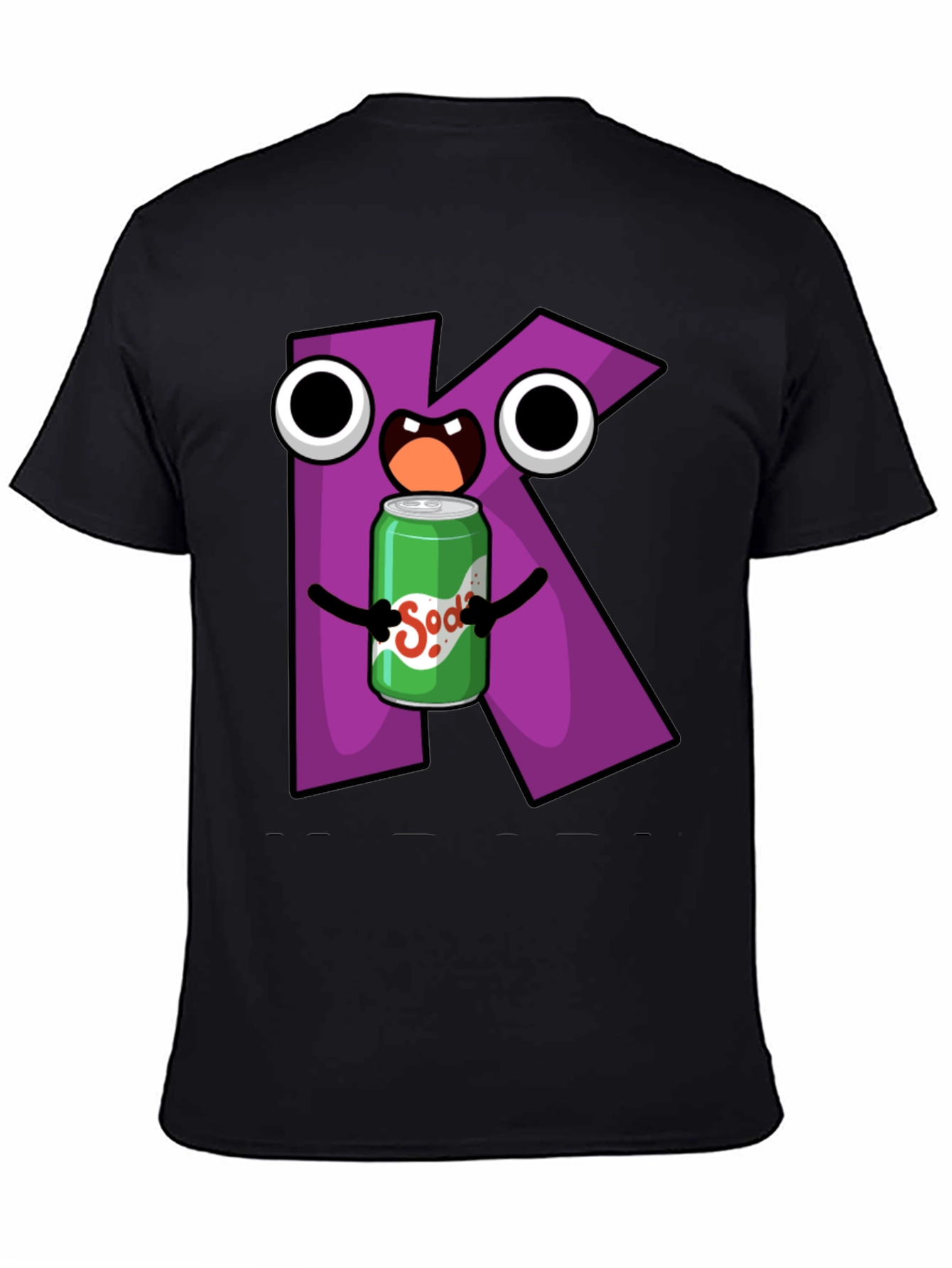 Letter K Soda Pop Cartoon Graphic T-Shirt