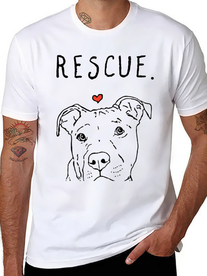 Rescue Dog Graphic T-Shirt - Black