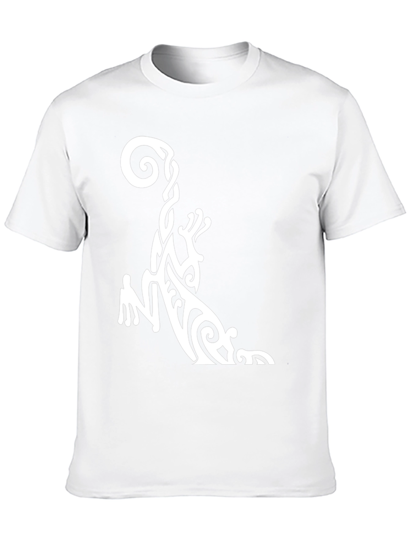 Tribal Gecko Graphic Tee - Black Cotton Casual T-Shirt