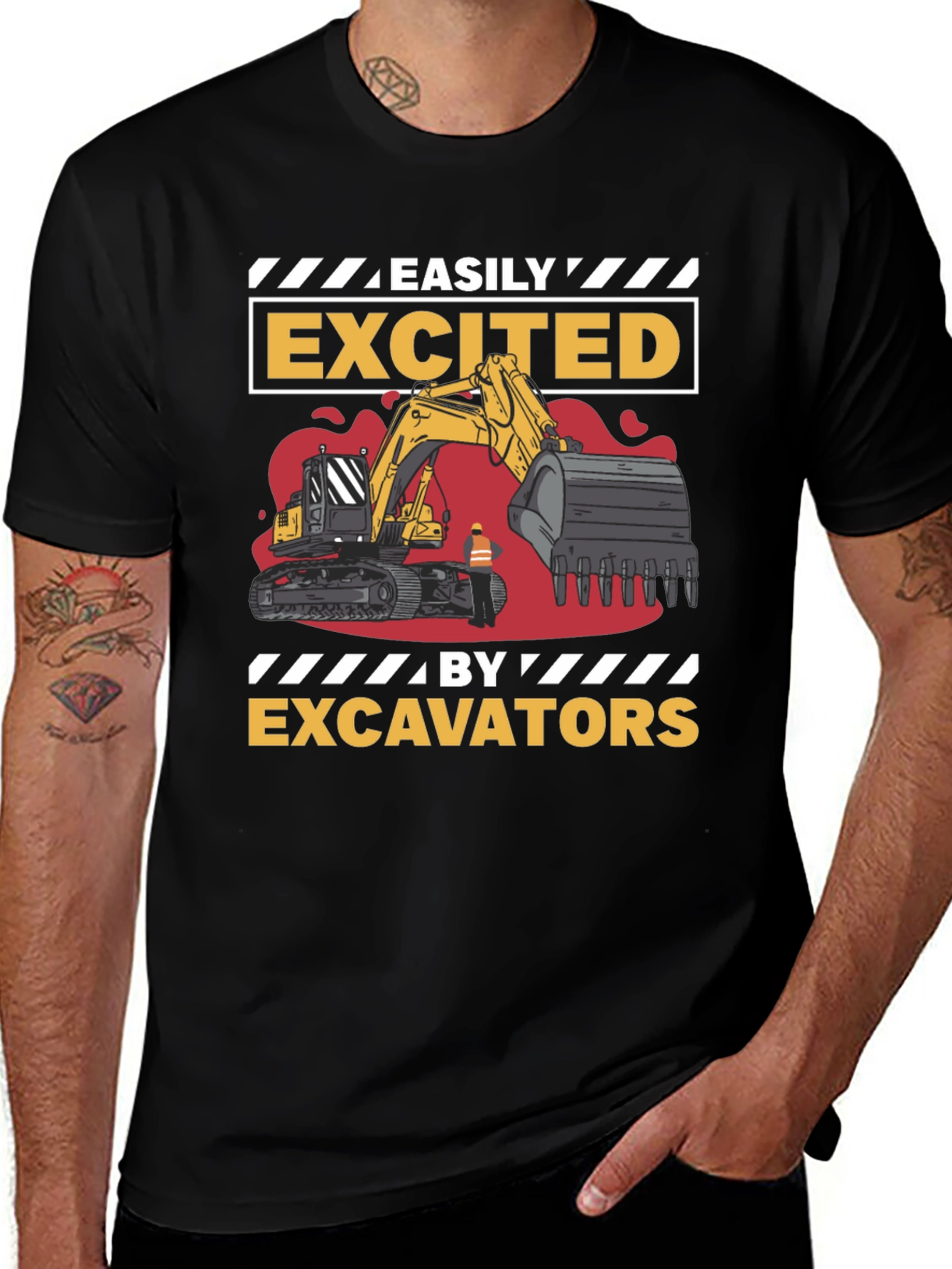 Easily Excited By Excavators Mens T-Shirt