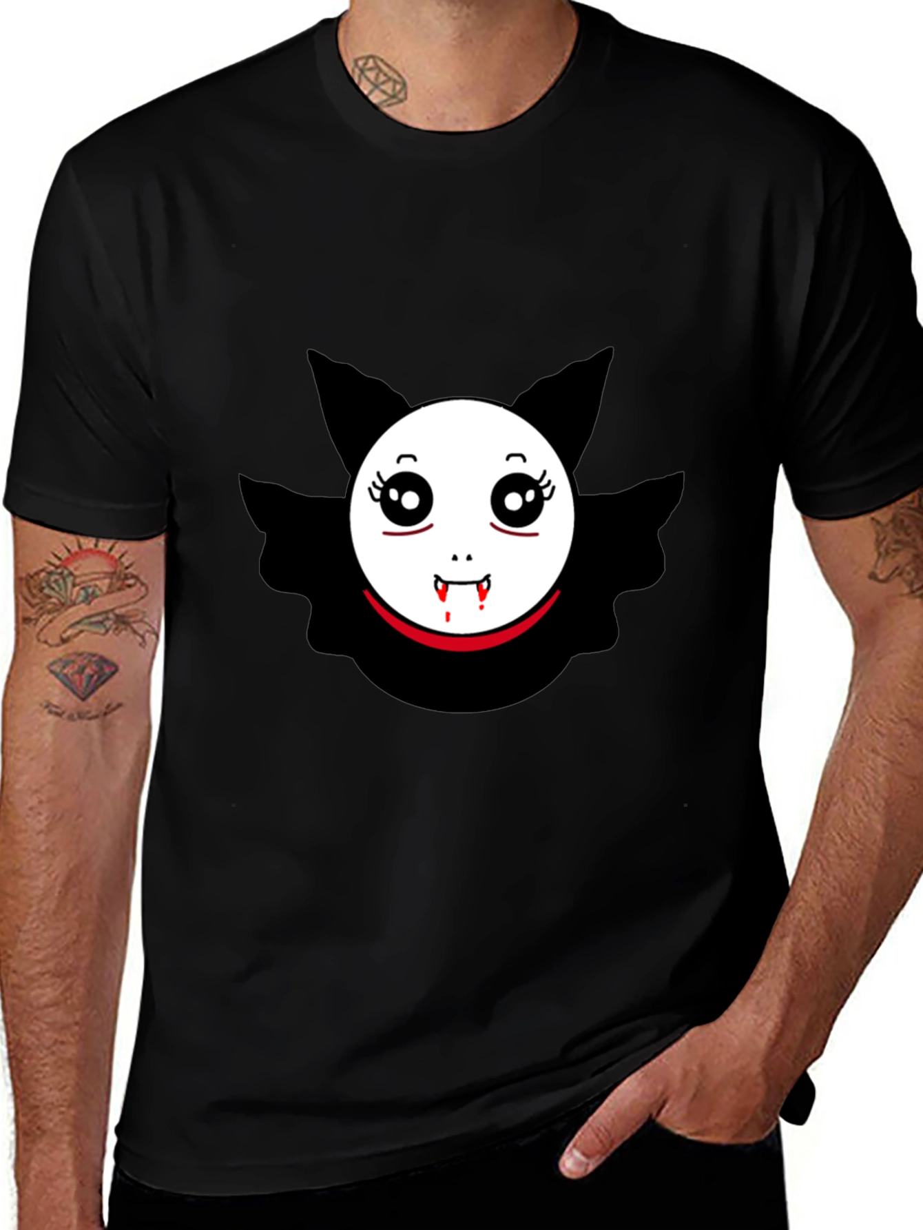 Vampire Bat Graphic Tee - Spooky Cute Design