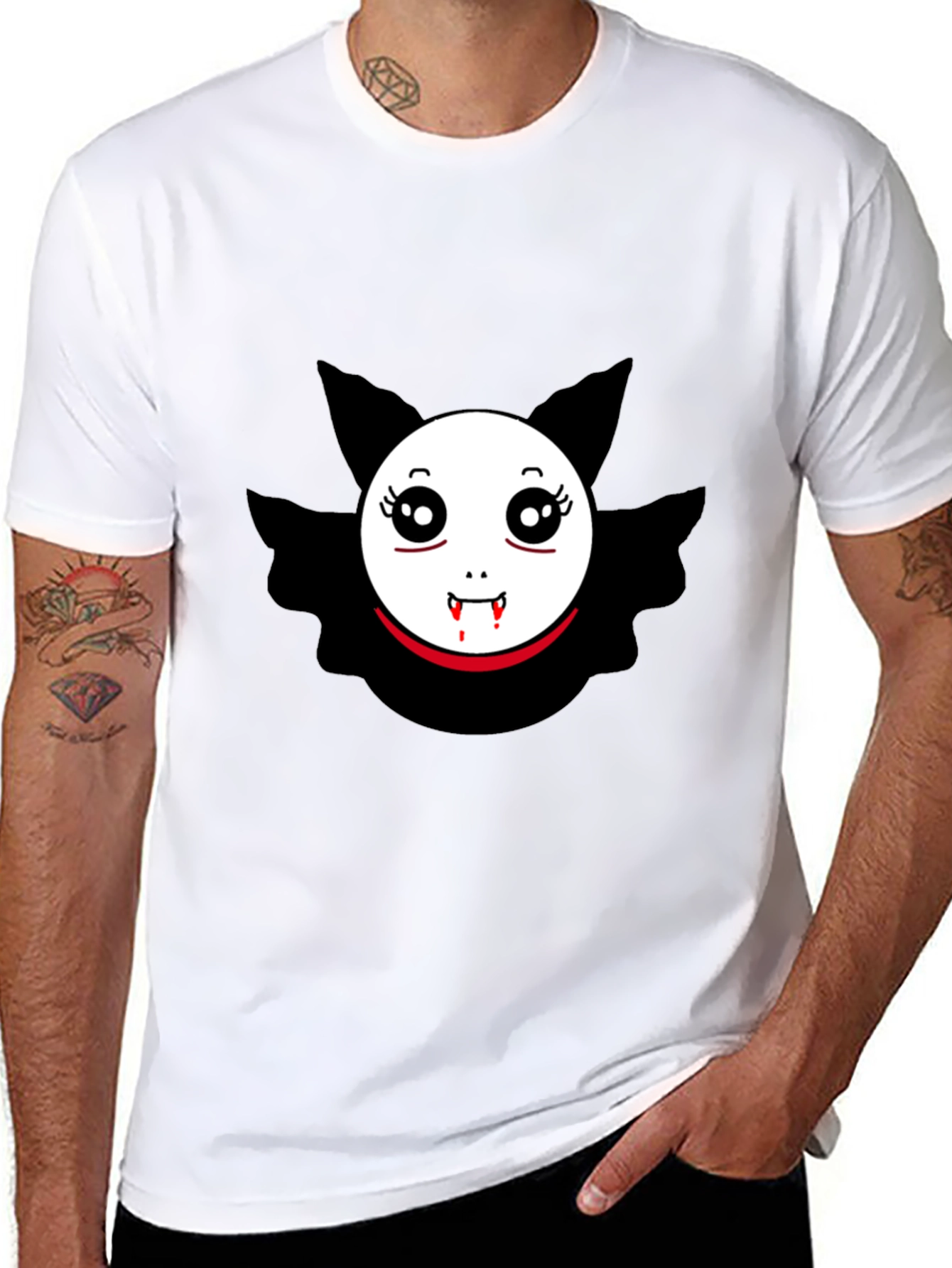 Vampire Bat Graphic Tee - Spooky Cute Design