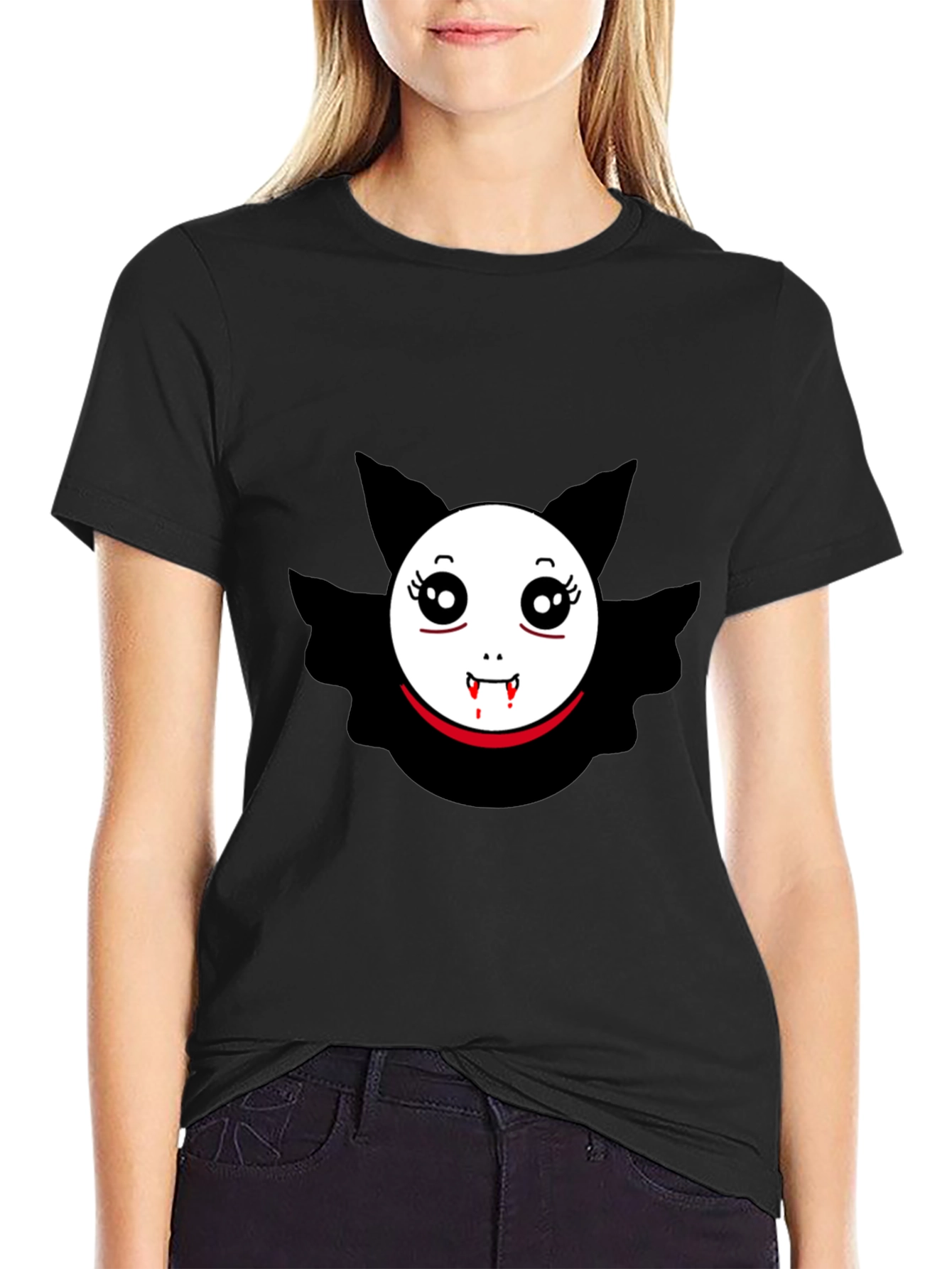Vampire Bat Graphic Tee - Spooky Cute Design