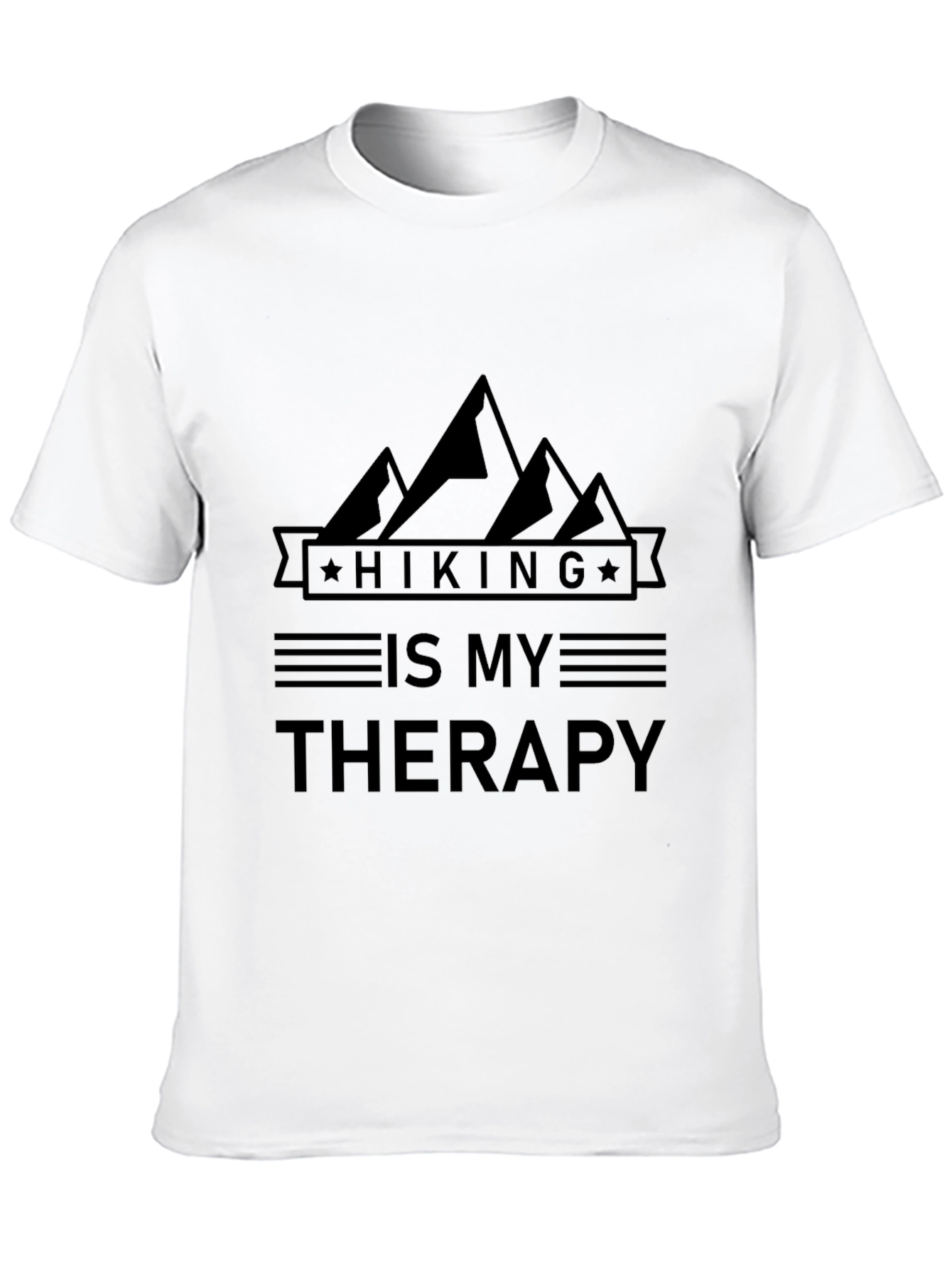 Hiking Is My Therapy Black T-Shirt