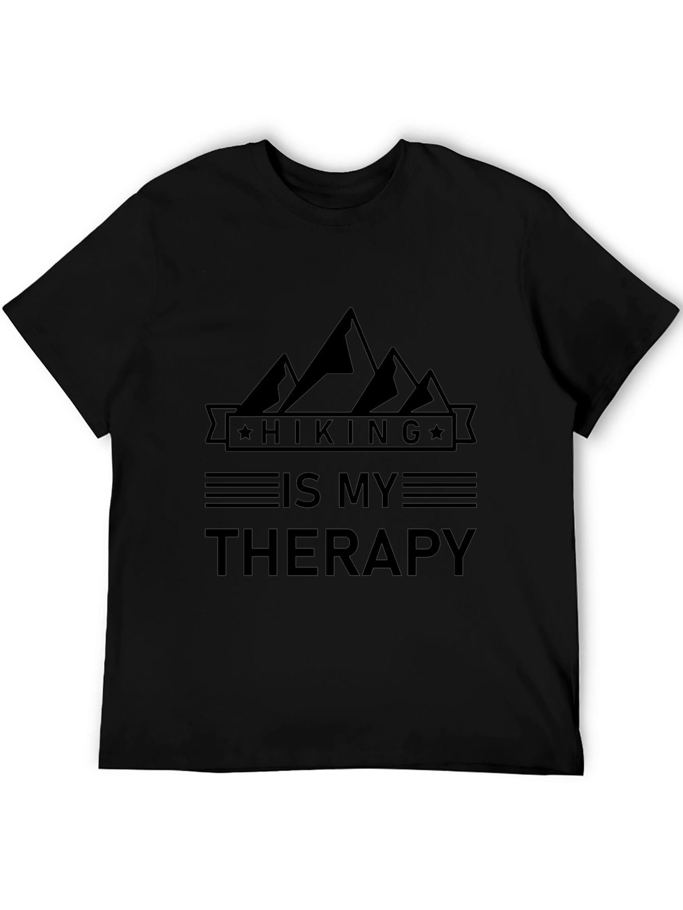 Hiking Is My Therapy Black T-Shirt