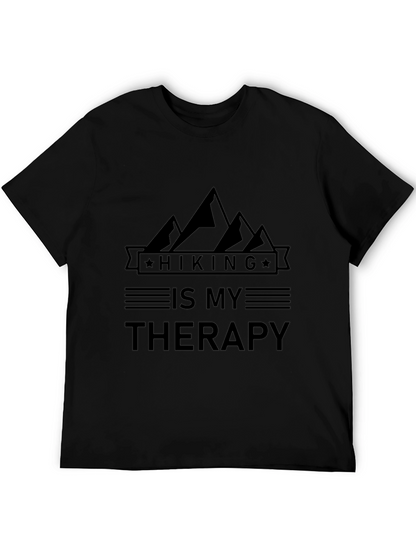 Hiking Is My Therapy Black T-Shirt