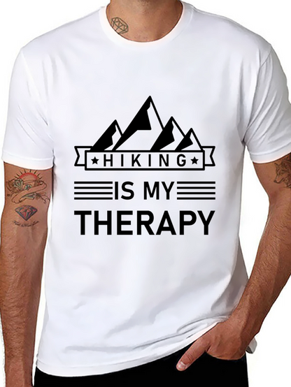 Hiking Is My Therapy Black T-Shirt