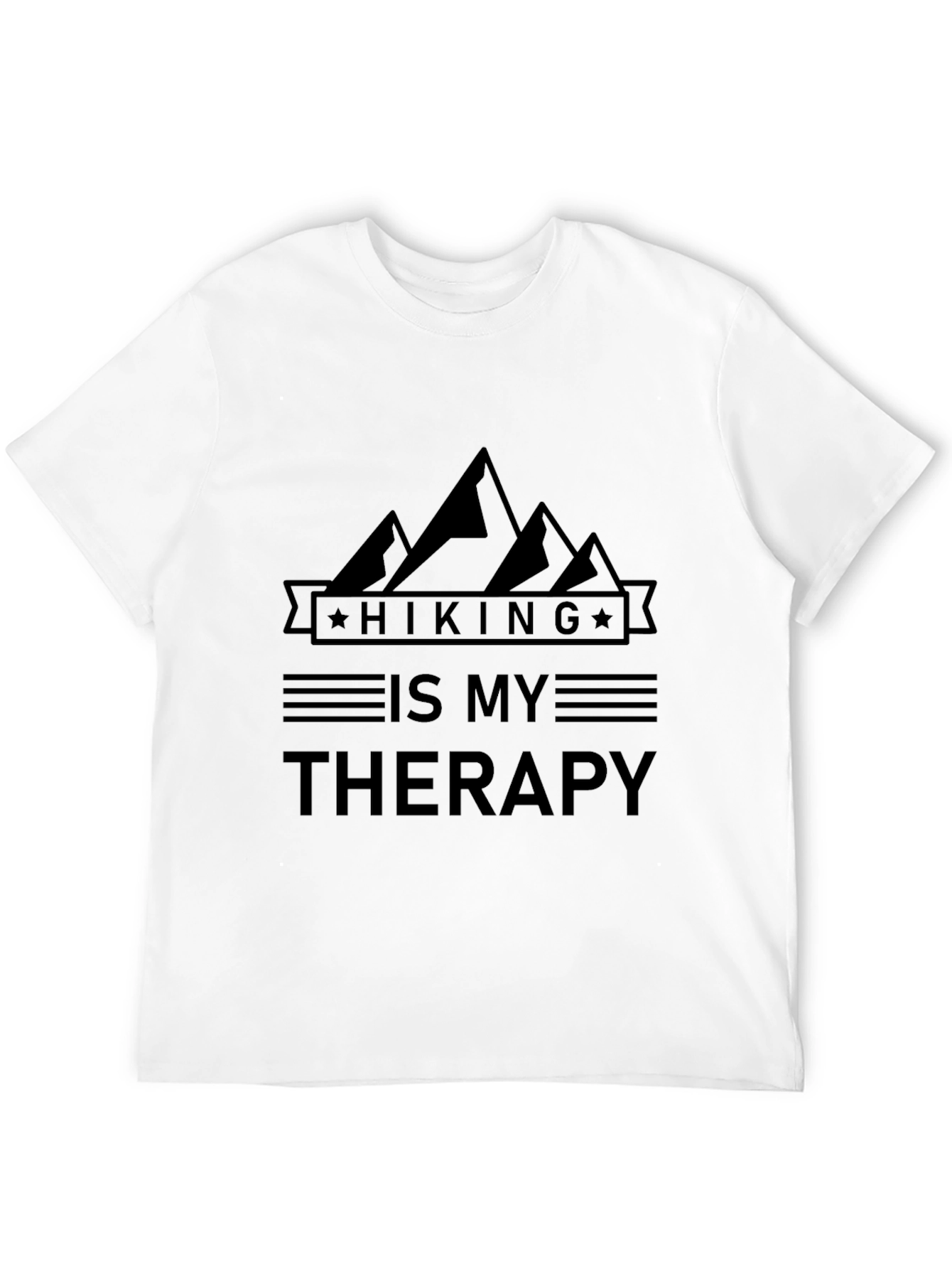 Hiking Is My Therapy Black T-Shirt