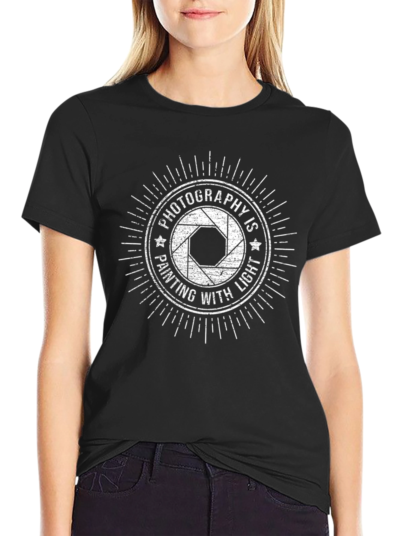Photography is Painting With Light Black T-Shirt