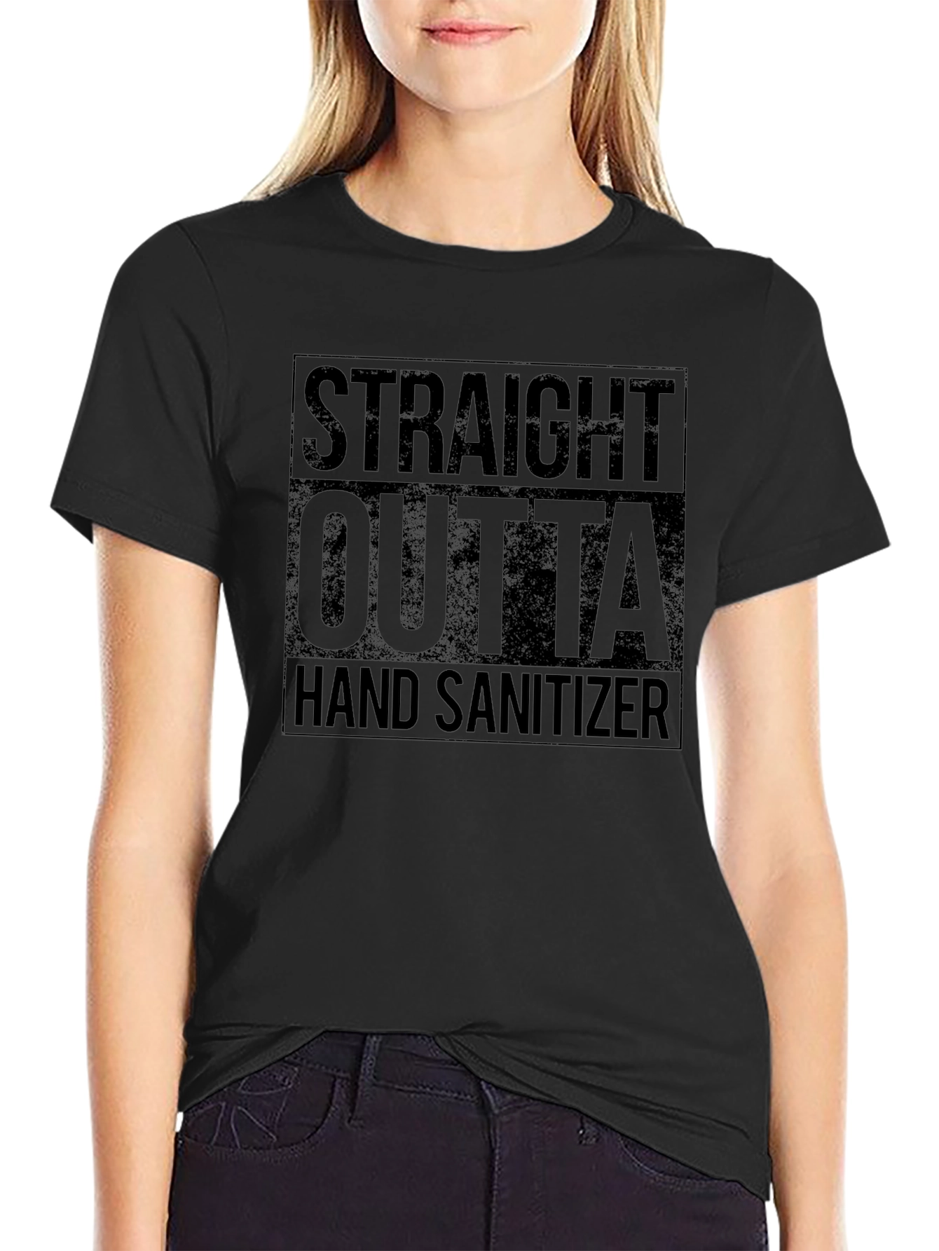 Straight Outta Hand Sanitizer Black T-Shirt