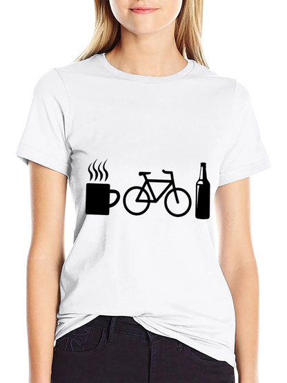 Coffee Ride Beer T-Shirt - Funny Biking Tee