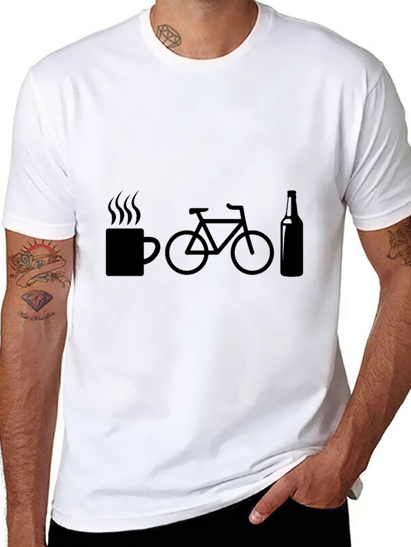 Coffee Ride Beer T-Shirt - Funny Biking Tee