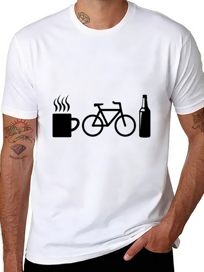 Coffee Ride Beer T-Shirt - Funny Biking Tee