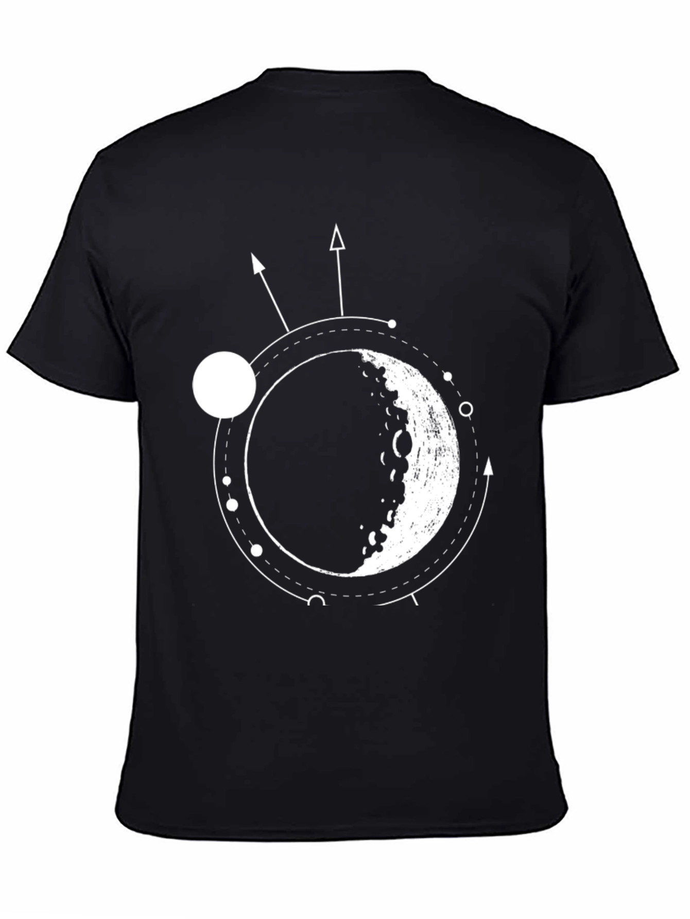 Lunar Orbit Black Graphic Tee - Celestial Style