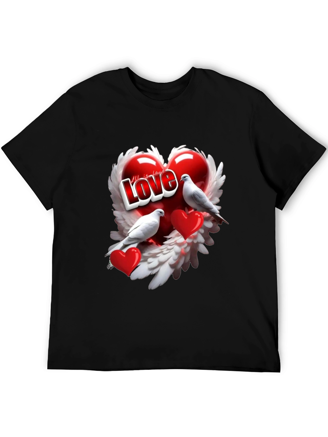 Love Birds Heart Graphic T-Shirt