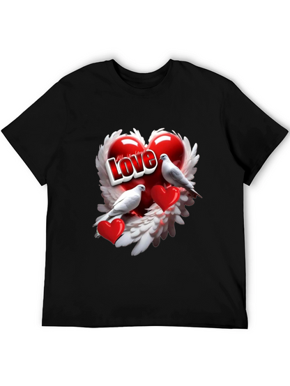 Love Birds Heart Graphic T-Shirt