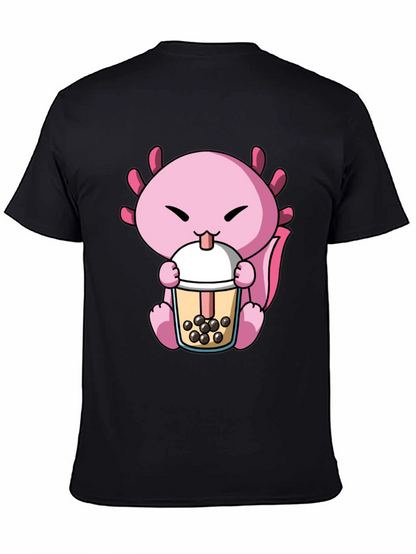 Axolotl Boba Tea Graphic Tee - Cute & Fun