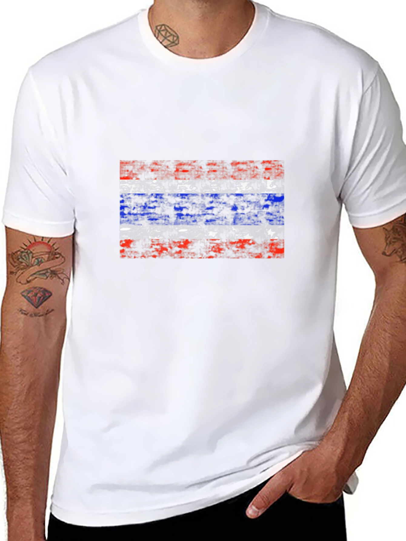 Thailand Flag Graphic Black T-Shirt