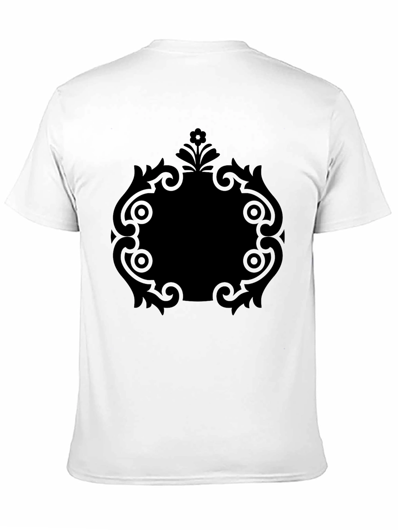 Stylish Black Tee with Ornate Center Graphic