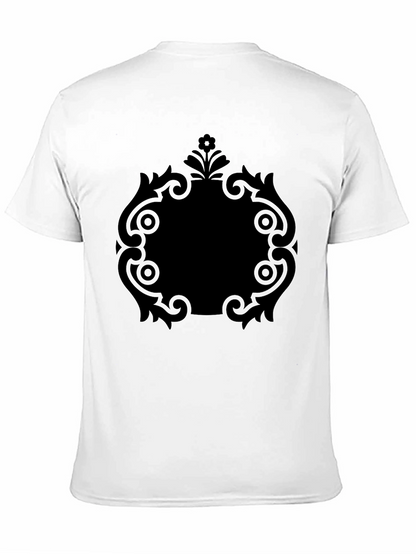 Stylish Black Tee with Ornate Center Graphic