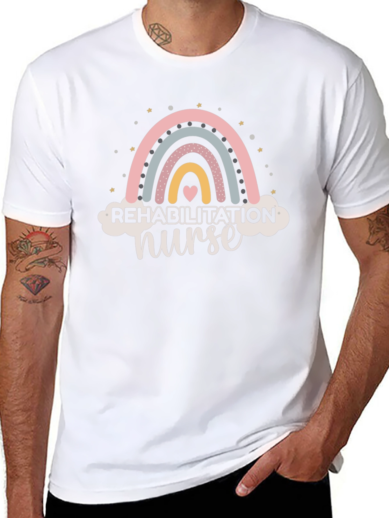 Rehabilitation Nurse Rainbow Graphic T-Shirt