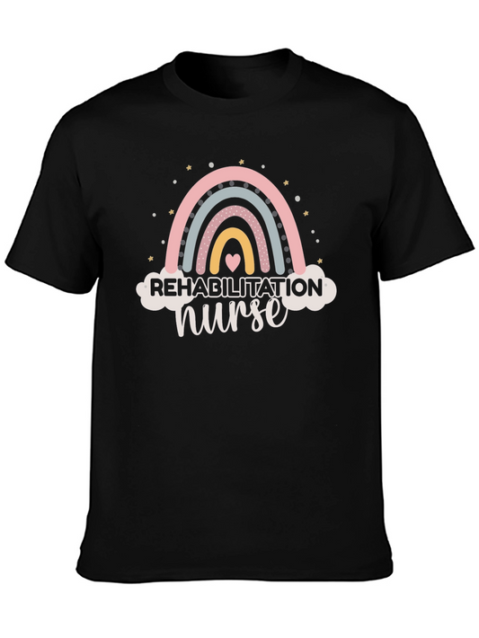 Rehabilitation Nurse Rainbow Graphic T-Shirt