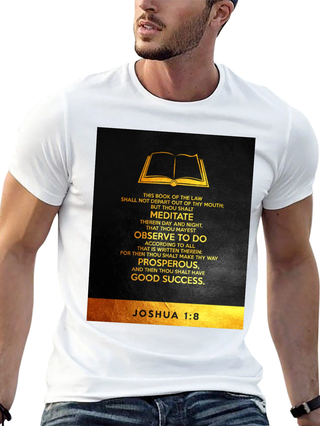 Joshua 1:8 Bible Verse Graphic T-Shirt