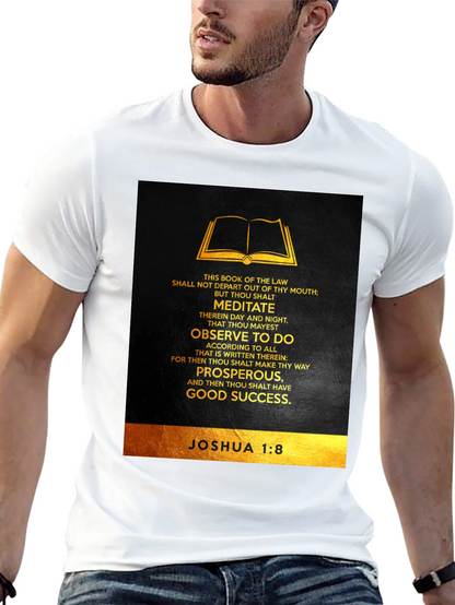 Joshua 1:8 Bible Verse Graphic T-Shirt