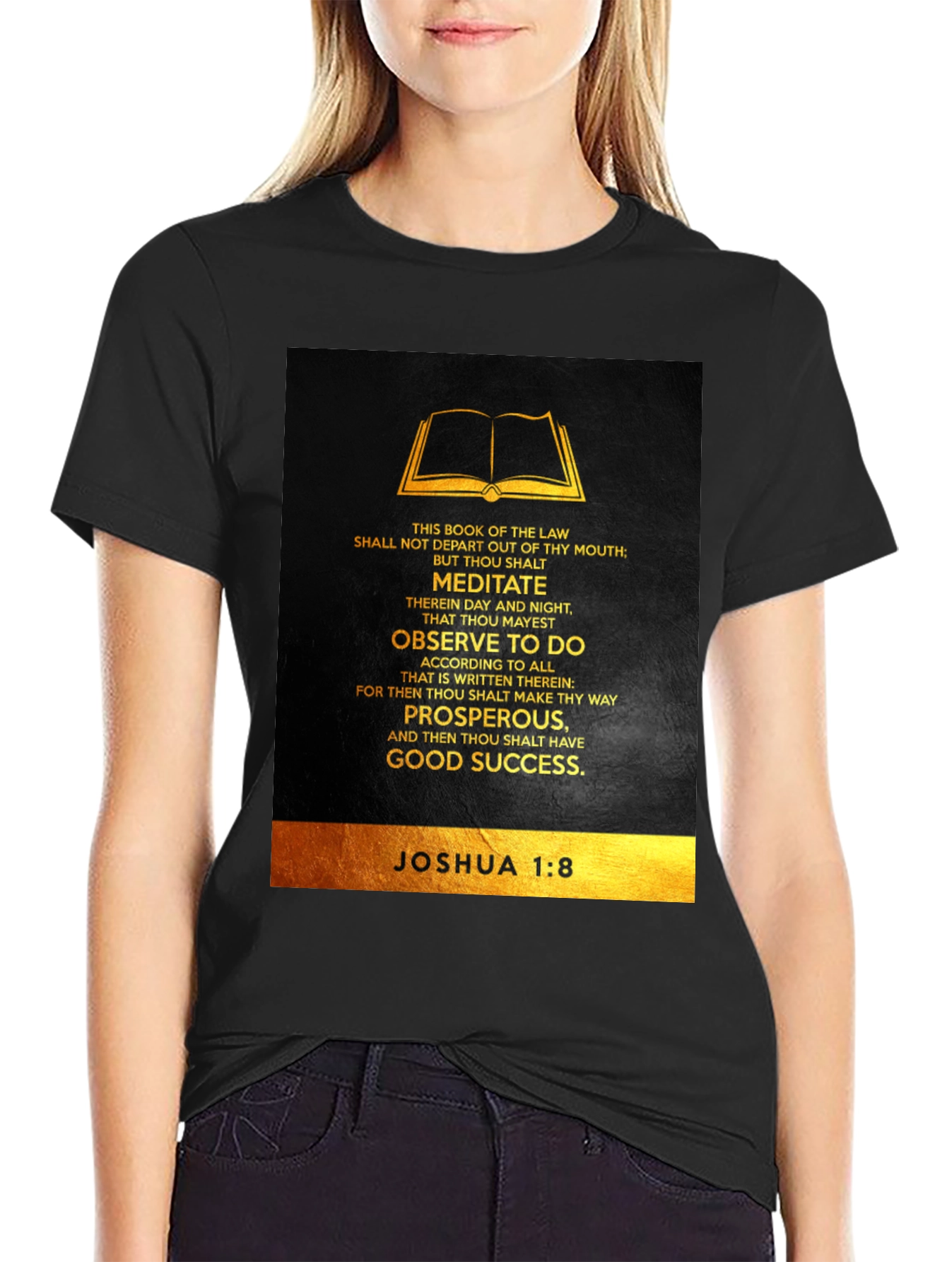 Joshua 1:8 Bible Verse Graphic T-Shirt