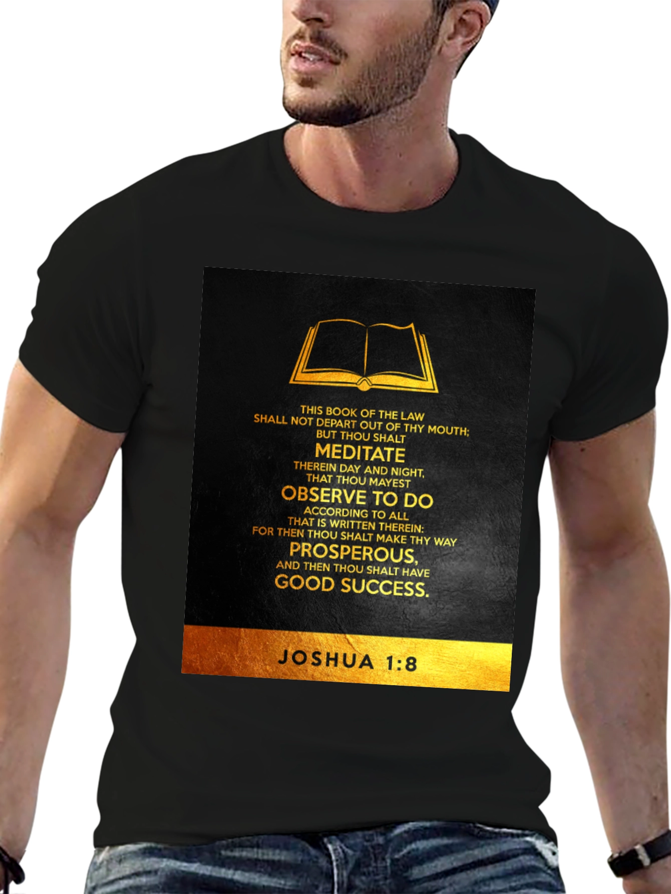 Joshua 1:8 Bible Verse Graphic T-Shirt