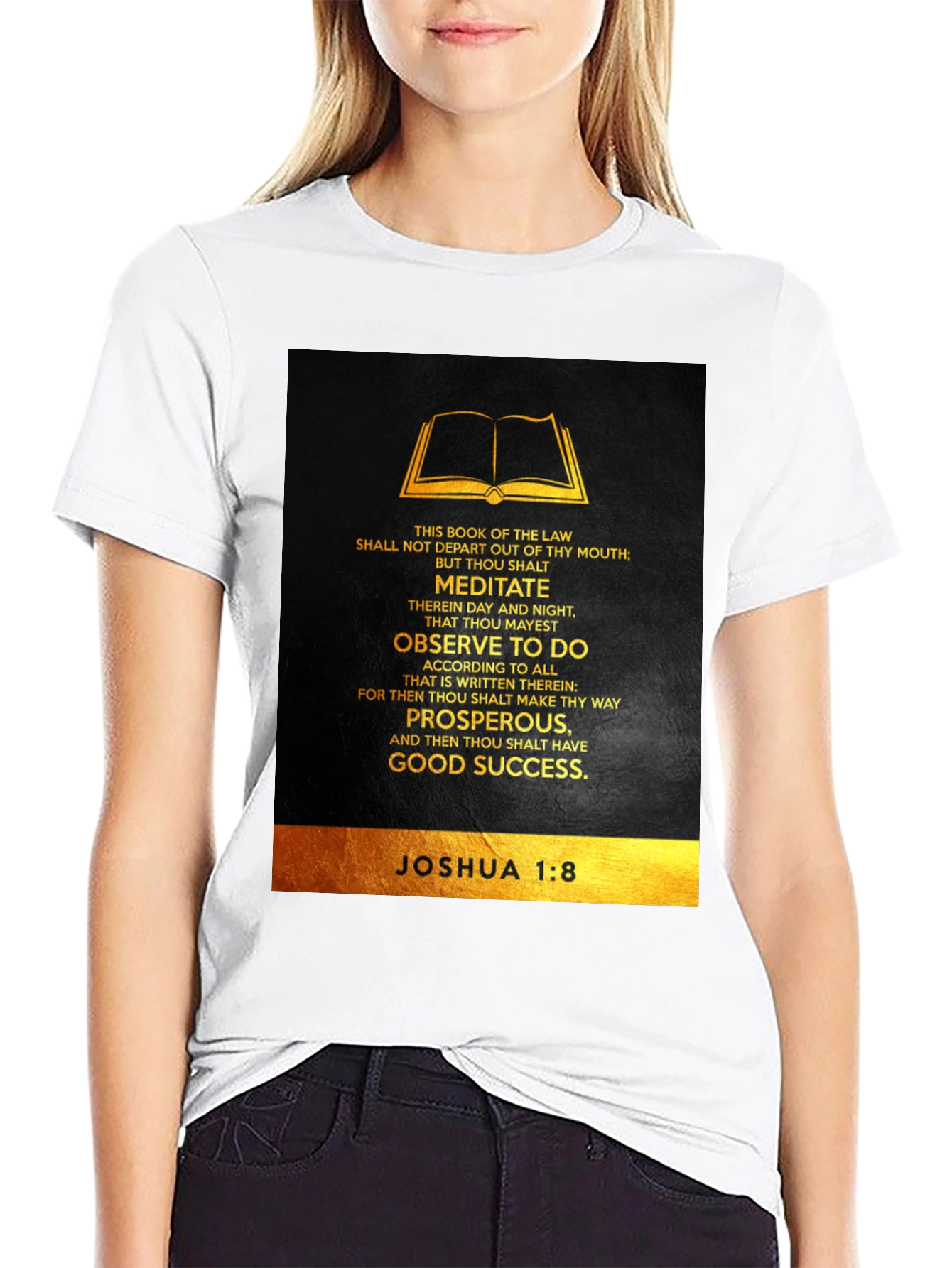 Joshua 1:8 Bible Verse Graphic T-Shirt