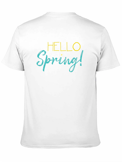 Hello Spring! Black Graphic T-Shirt