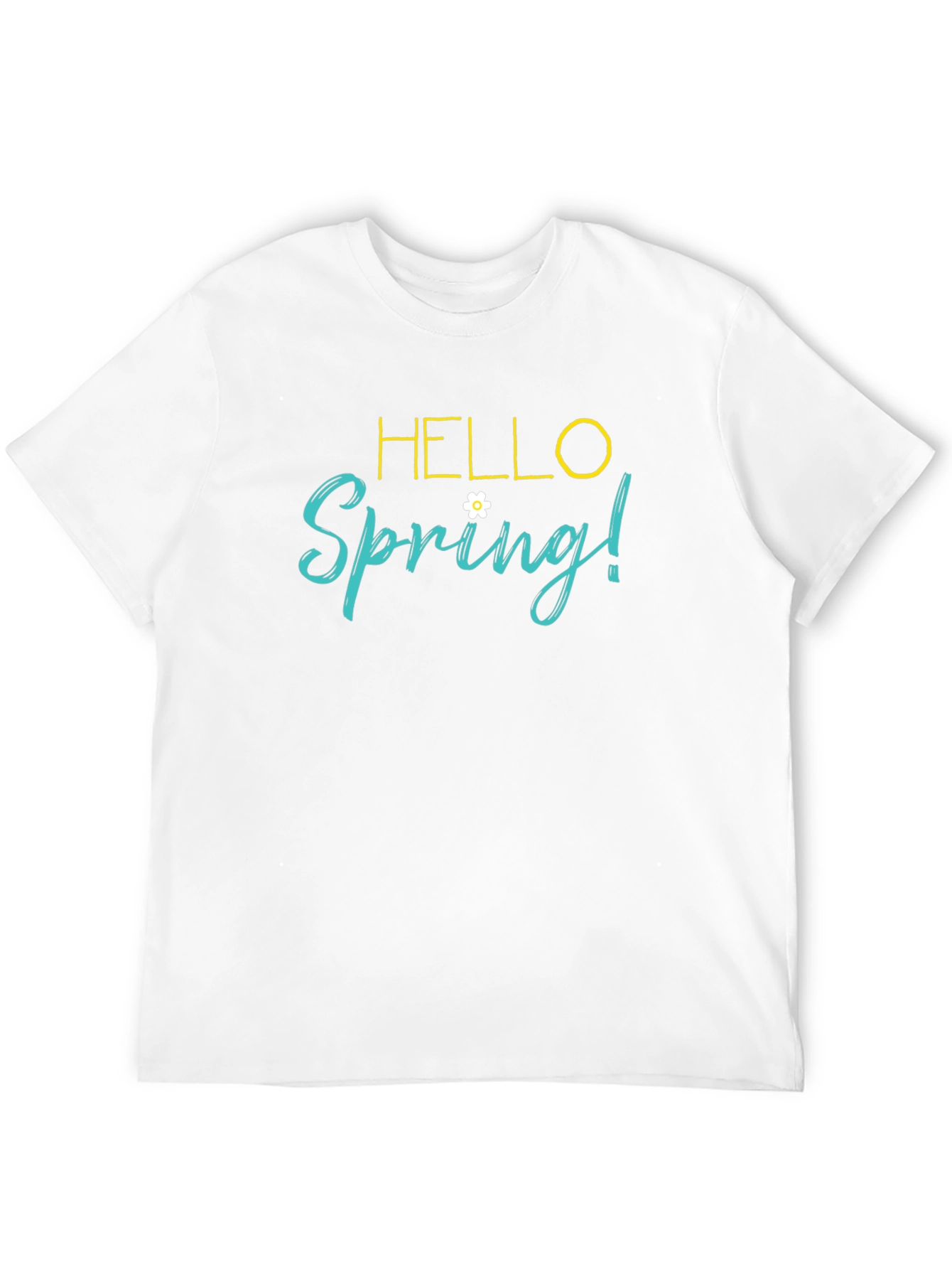 Hello Spring! Black Graphic T-Shirt