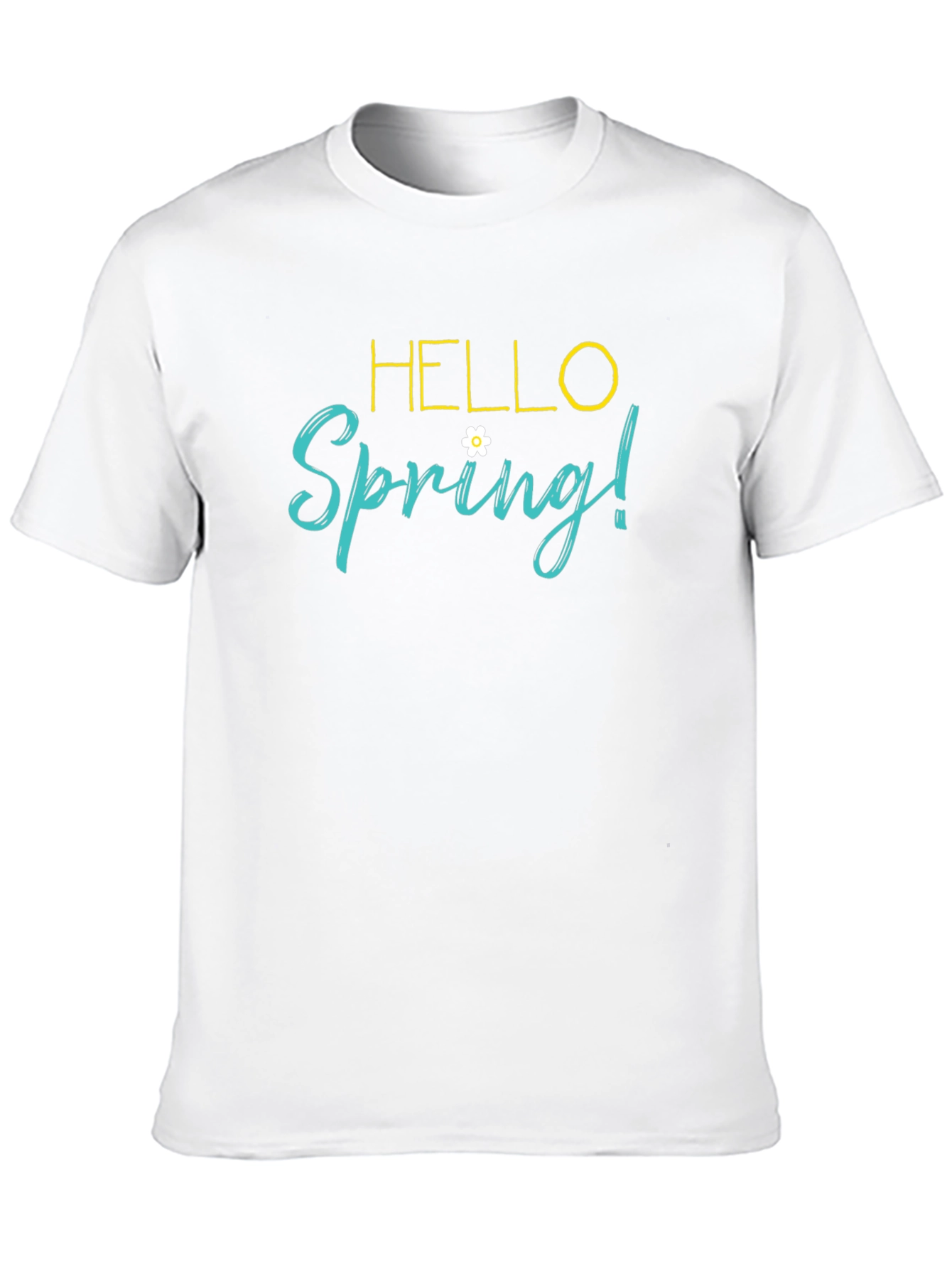 Hello Spring! Black Graphic T-Shirt