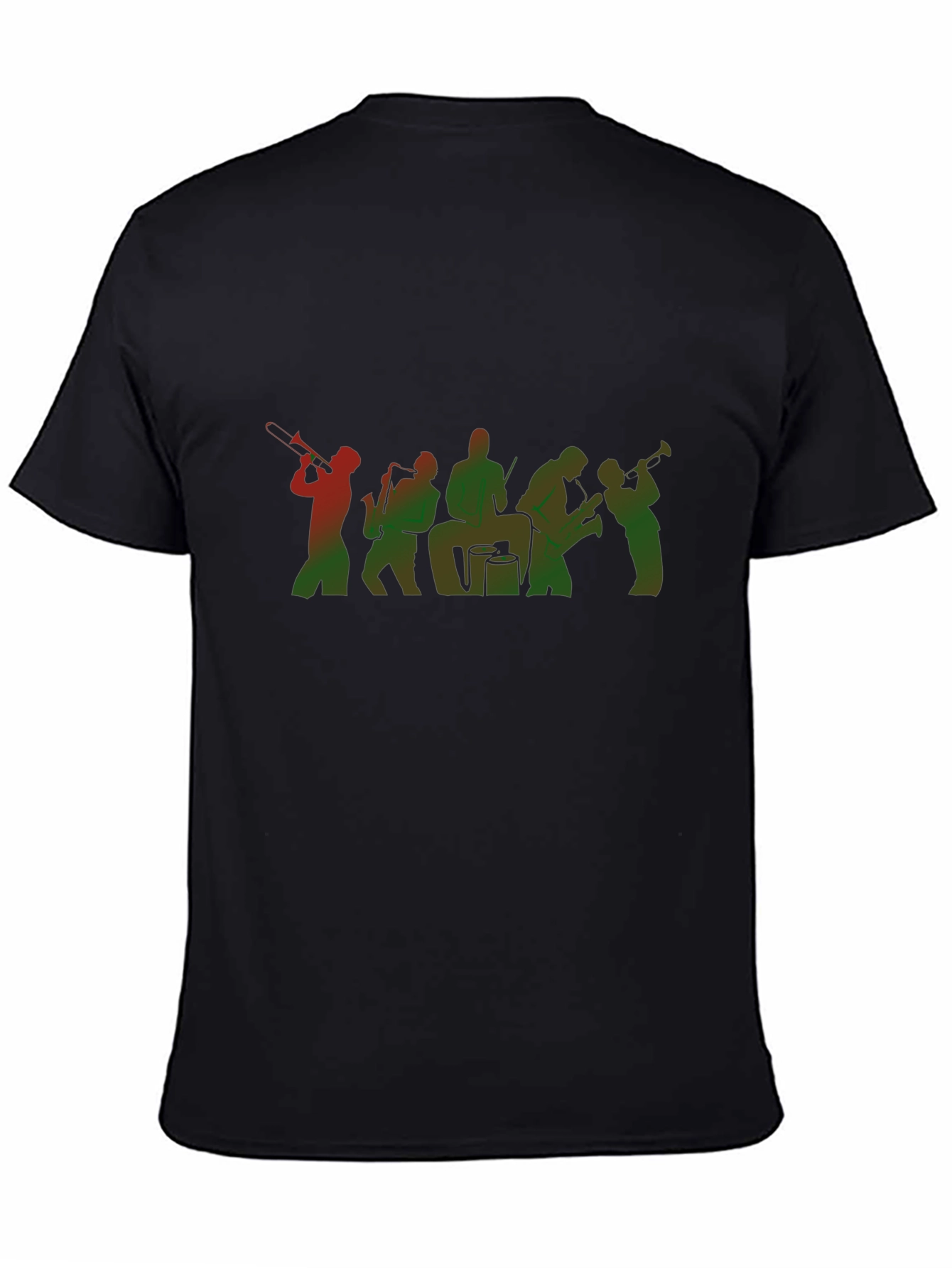 Jazz Band Graphic Tee - Black Cotton Blend