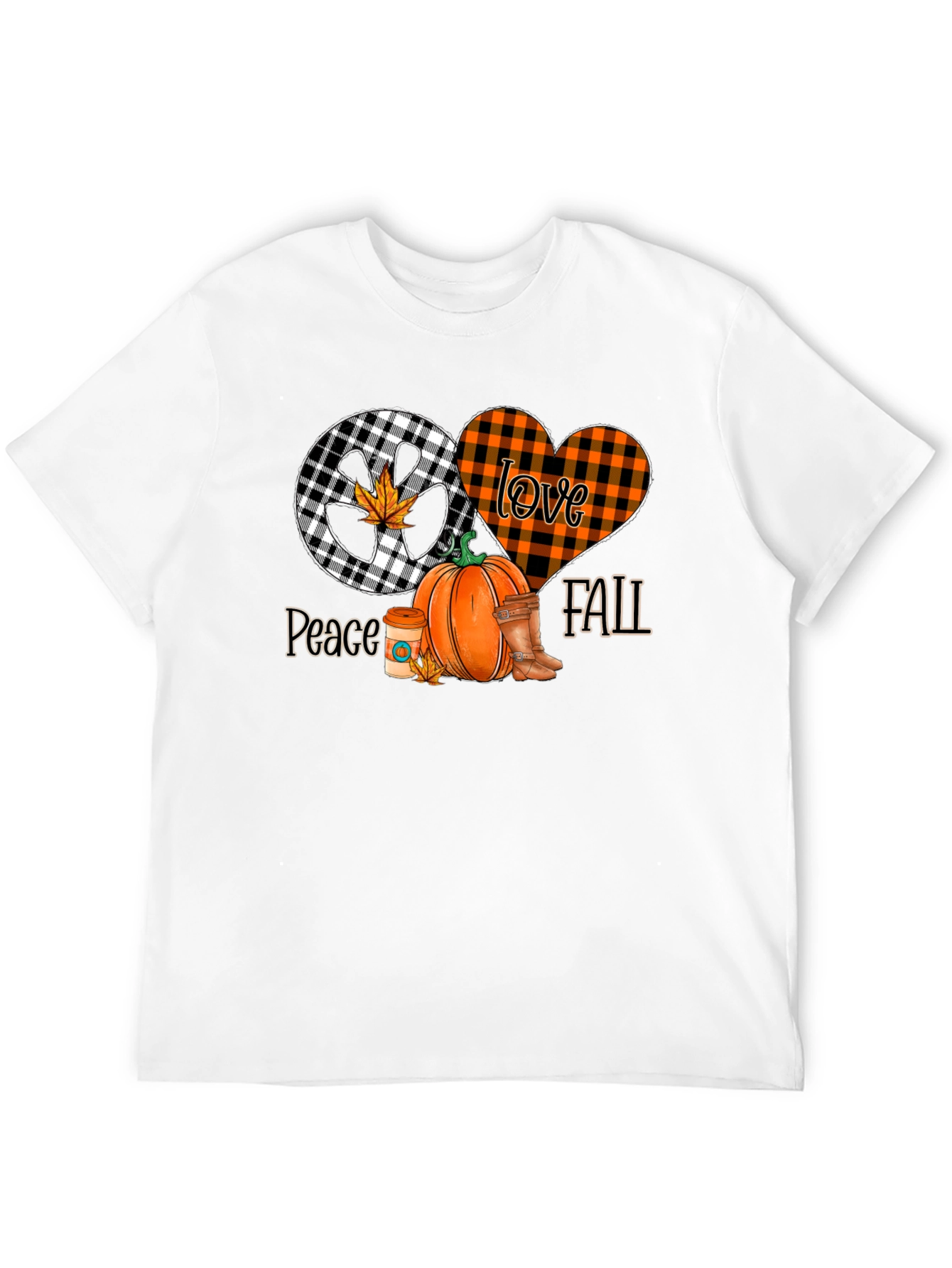 Peace Love Fall Graphic Tee - Autumn Vibes T-Shirt