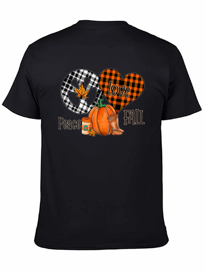 Peace Love Fall Graphic Tee - Autumn Vibes T-Shirt