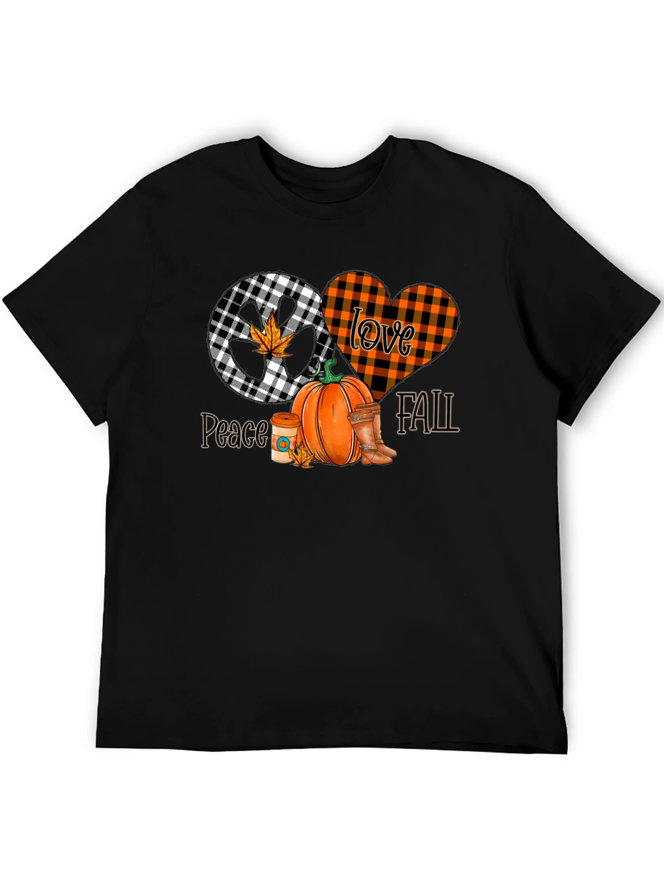 Peace Love Fall Graphic Tee - Autumn Vibes T-Shirt