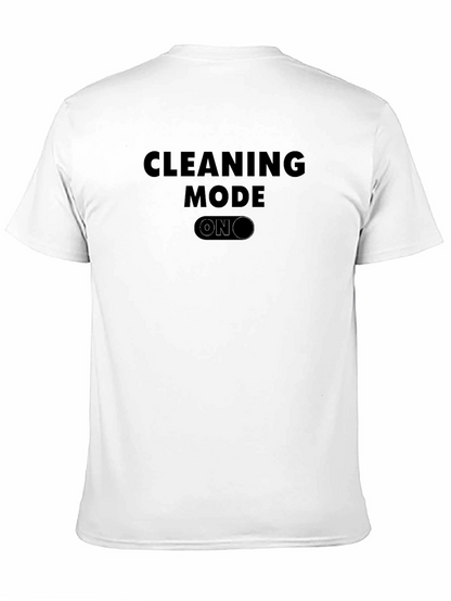 Cleaning Mode ON Black Graphic Tee - Novelty T-Shirt