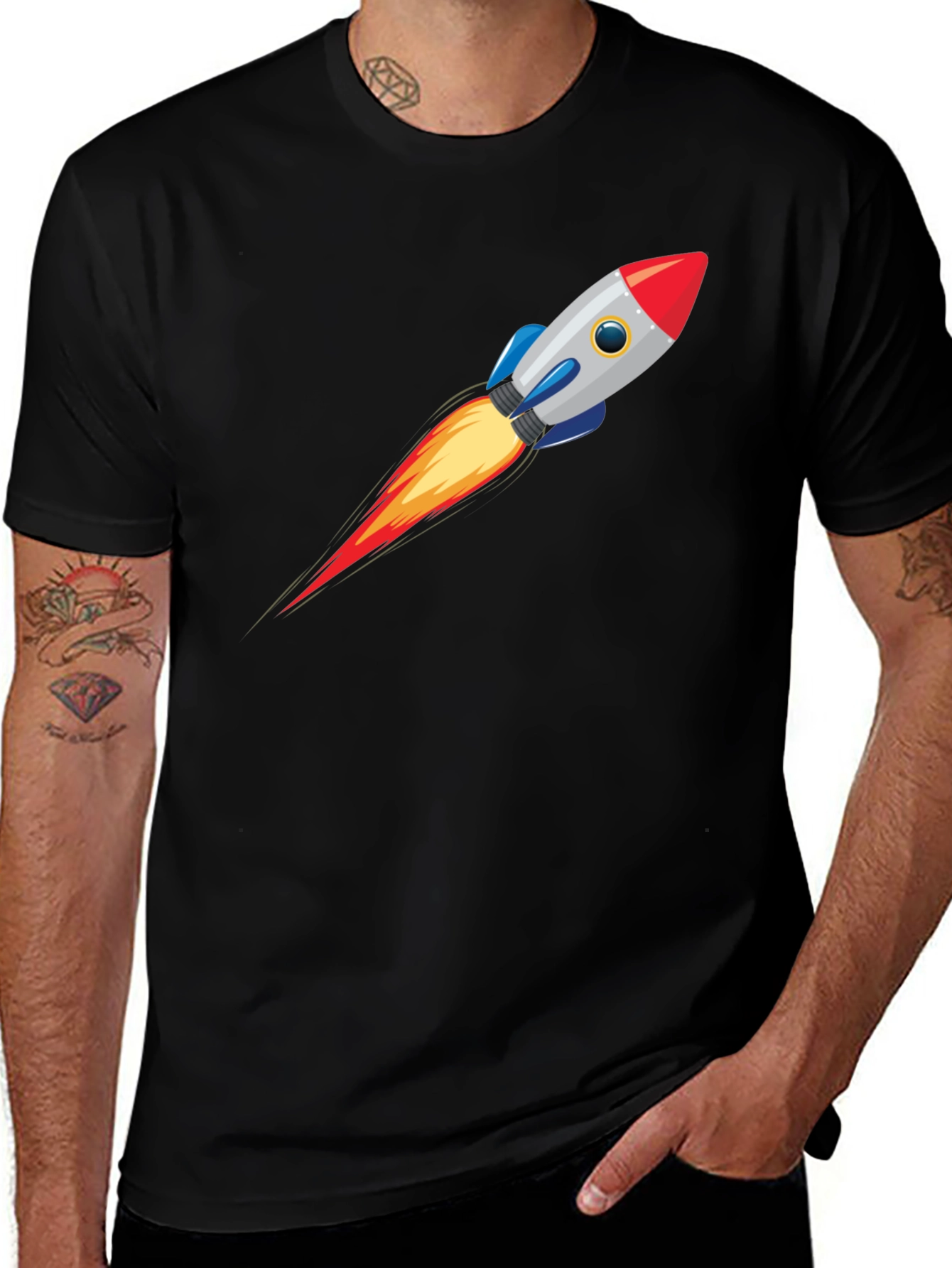 Rocket Launch Graphic Tee - Mens Black T-Shirt