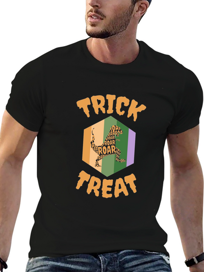 Halloween T-Rex Trick or Treat Black T-Shirt