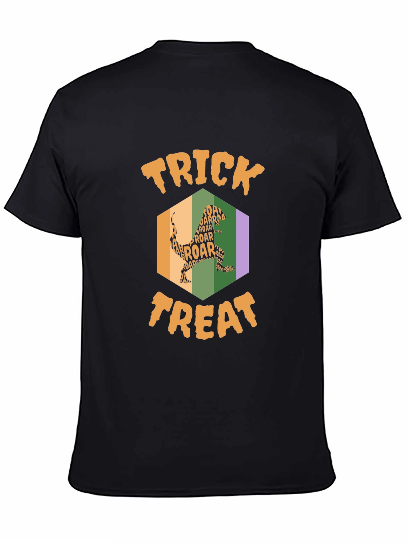 Halloween T-Rex Trick or Treat Black T-Shirt