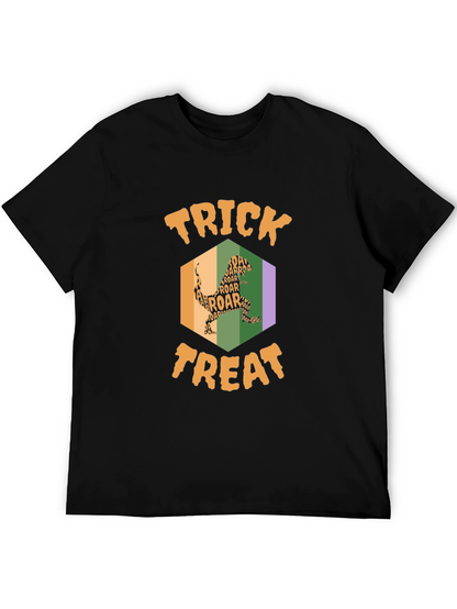 Halloween T-Rex Trick or Treat Black T-Shirt