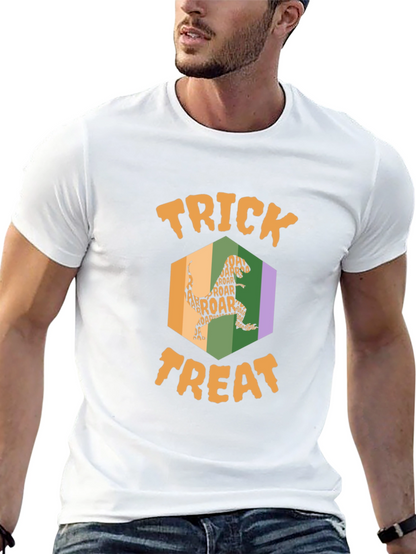 Halloween T-Rex Trick or Treat Black T-Shirt