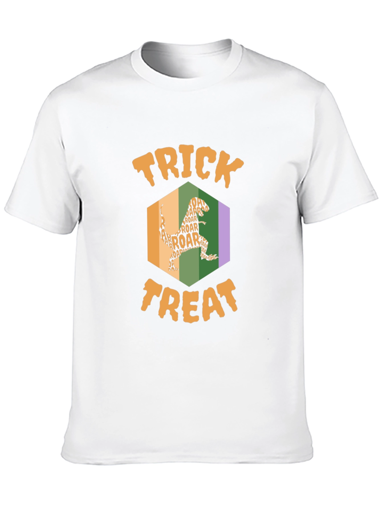 Halloween T-Rex Trick or Treat Black T-Shirt