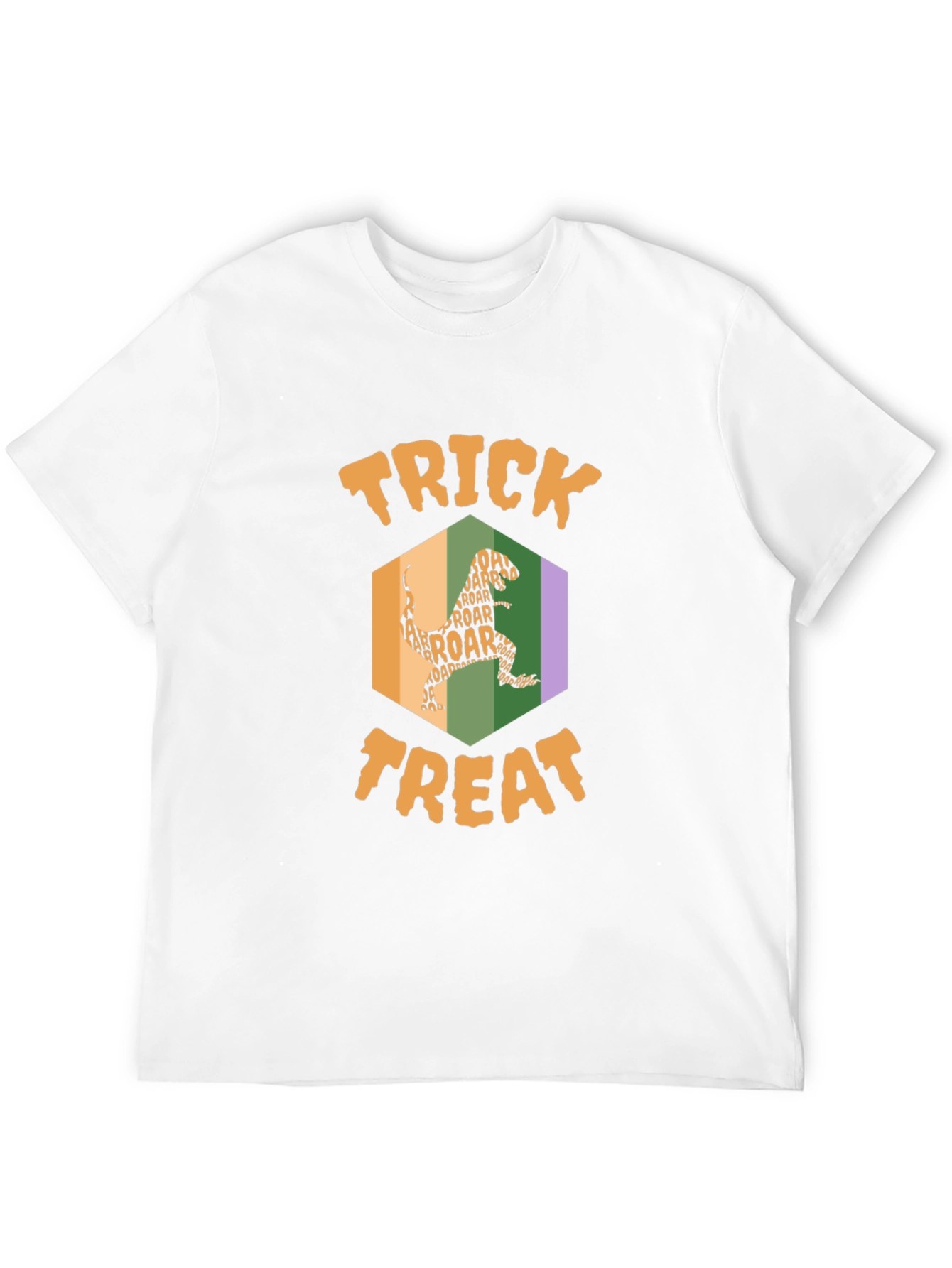 Halloween T-Rex Trick or Treat Black T-Shirt