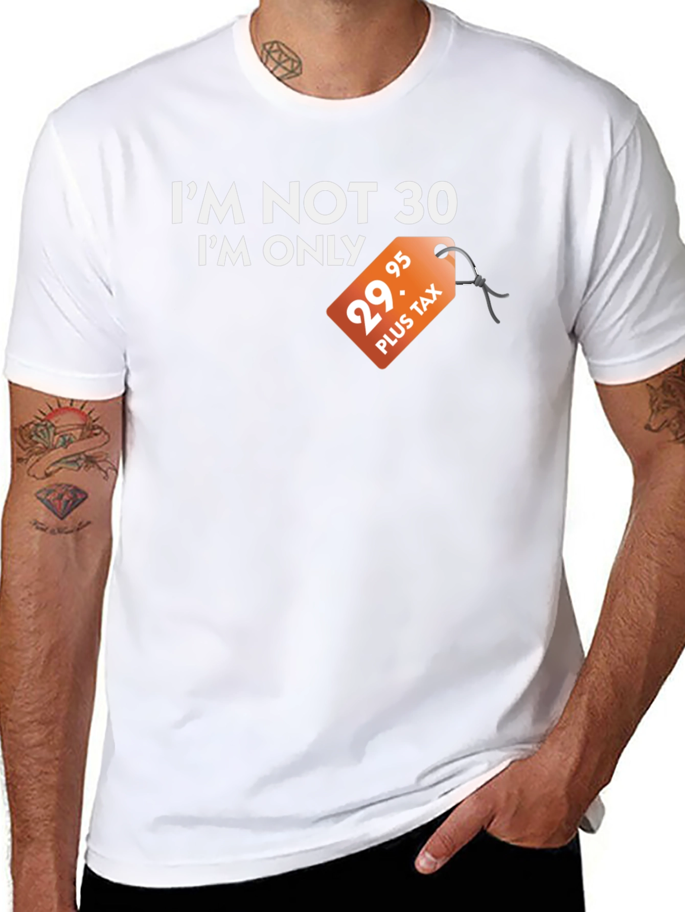 Funny Im Not 30 Black T-Shirt - Birthday Gift