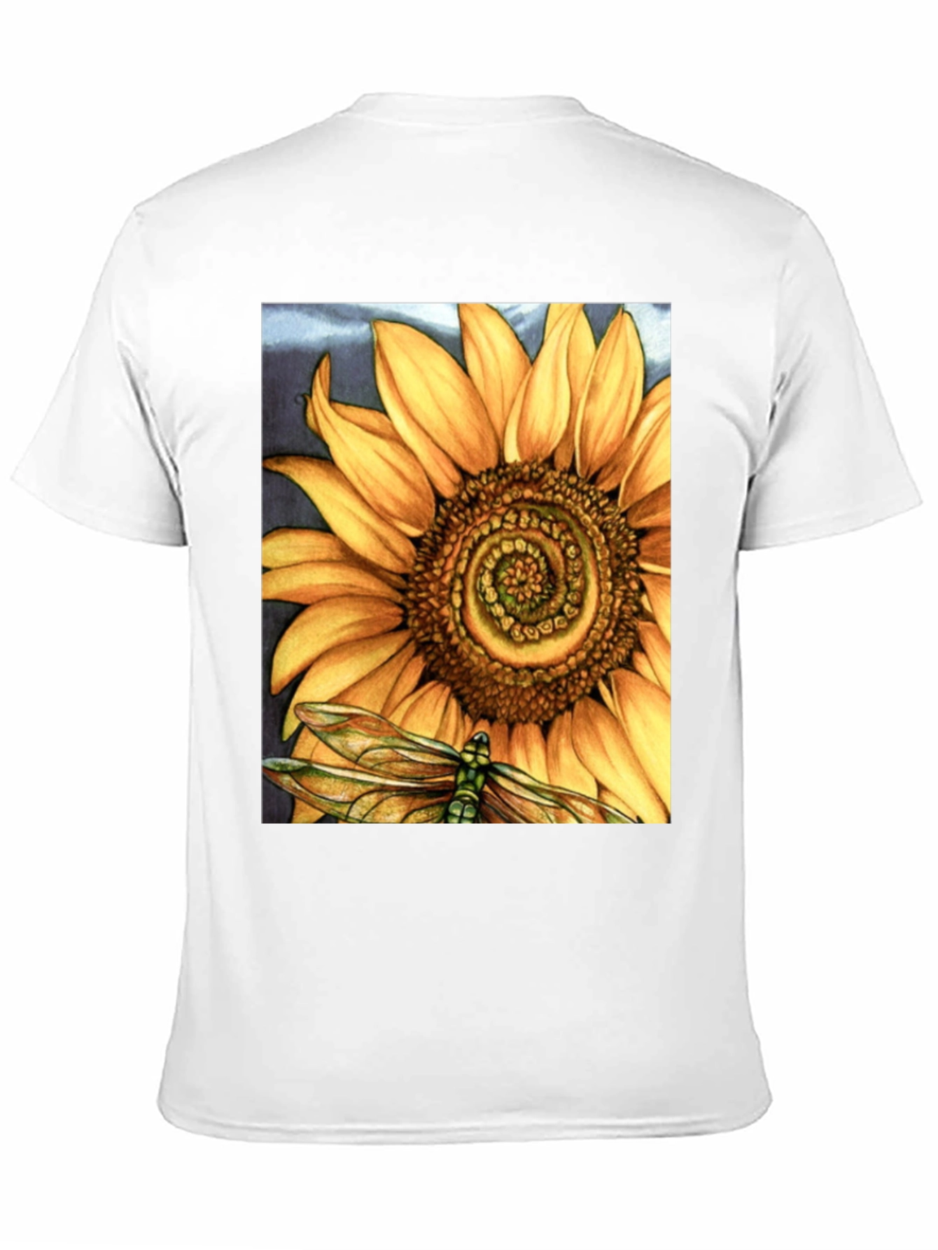 Sunflower Dragonfly Graphic Print T-Shirt